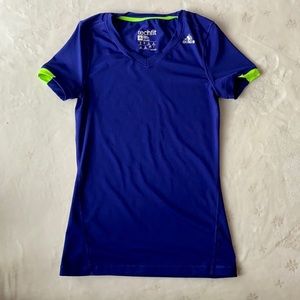 Adidas Purple Tech Fit Fitted T-shirt, Size XS